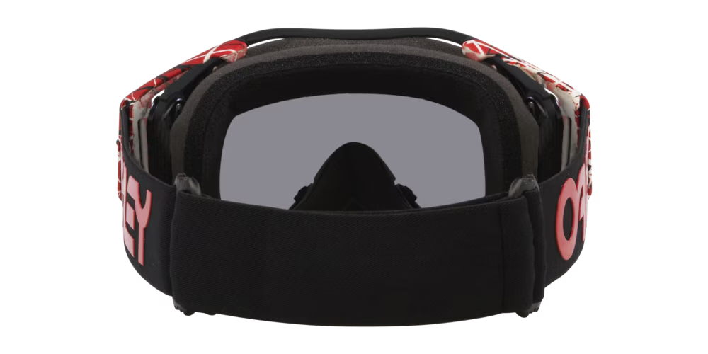 Oakley Airbrake MX Goggles w/Red Eddie Strap & Dark Grey Lenses