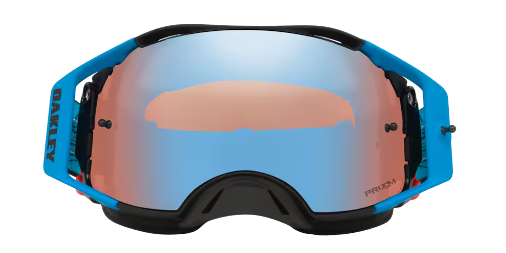 Oakley Airbrake MX Goggles w/Blue Wired Strap & Prizm MX Sapphire Iridium Lenses