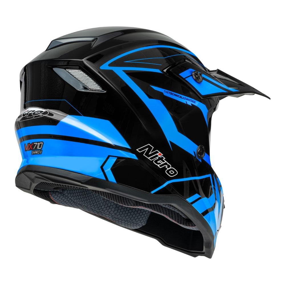 Nitro MX710 Shard II Gloss Blue/Black Youth Helmet