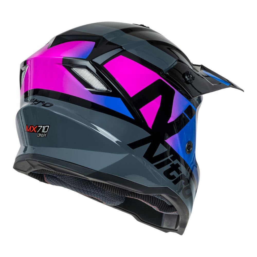 Nitro MX710 Onyx Gloss Purple/Pink Youth Helmet