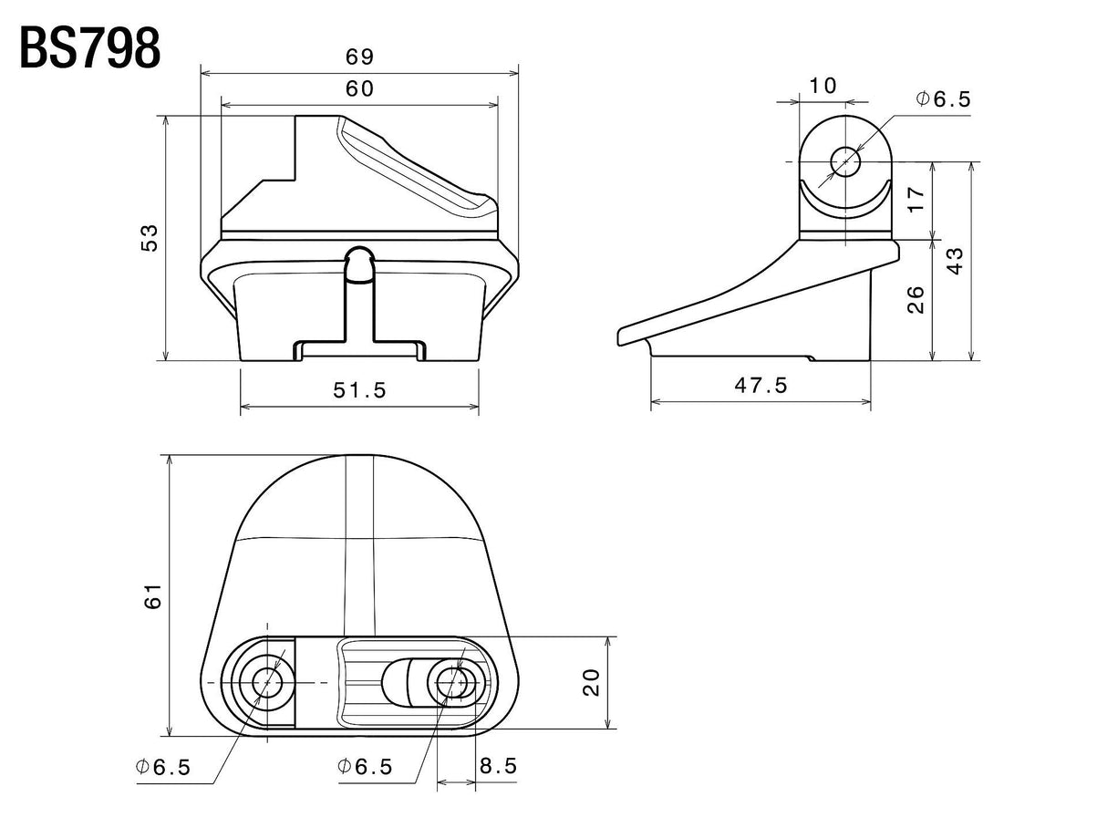 Rizoma R-BS798B Mounting Kit for Fairing Mirror & Mirror Plug
