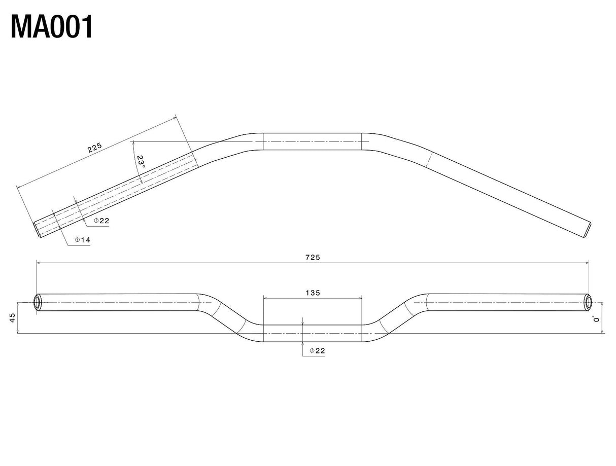 Rizoma Aluminium 7/8" Handlebar Black