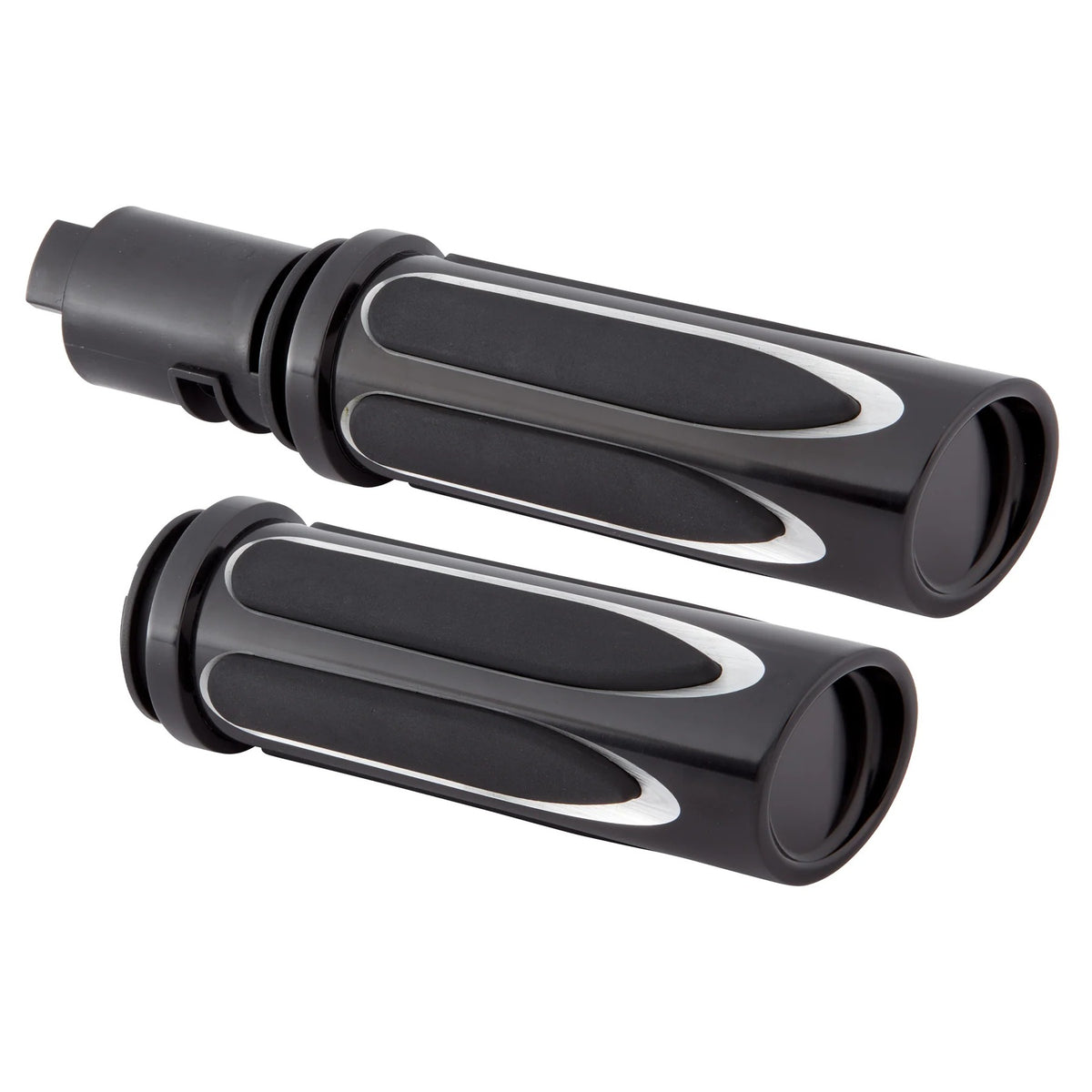 Arlen Ness AN-07-051 Deep Cut Comfort Handgrips Black for H-D w/Throttle Cable