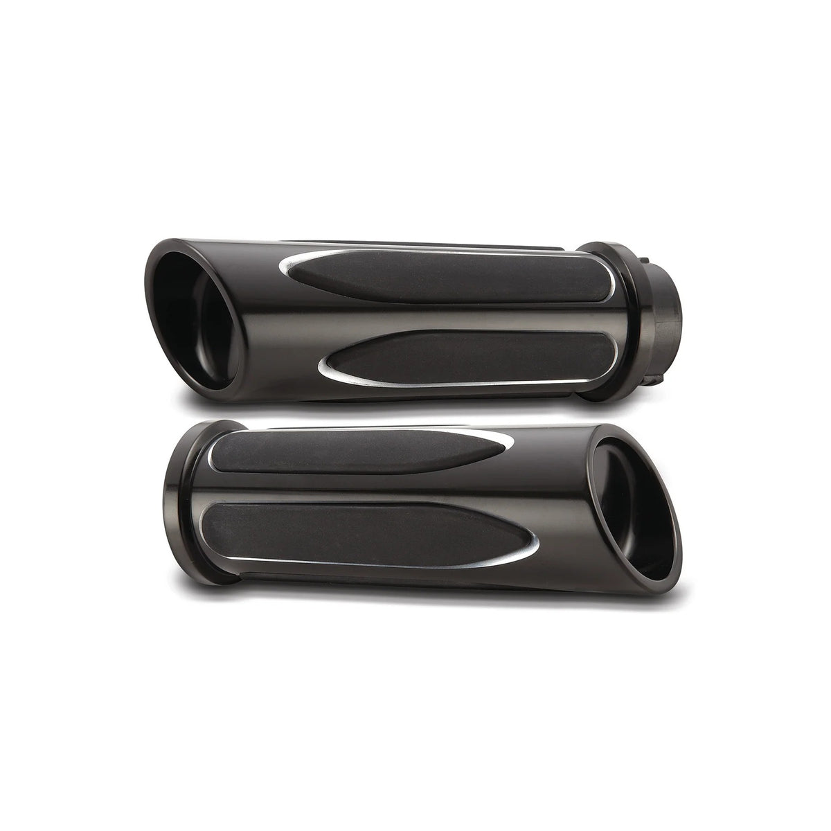 Arlen Ness AN-07-053 Deep Cut Comfort Handgrips Black for Harley-Davidson Big Twin 08-24 w/Throttle-By-Wire