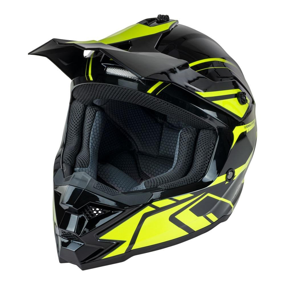 Nitro MX710 Shard II Gloss Fluro Yellow/Black Youth Helmet