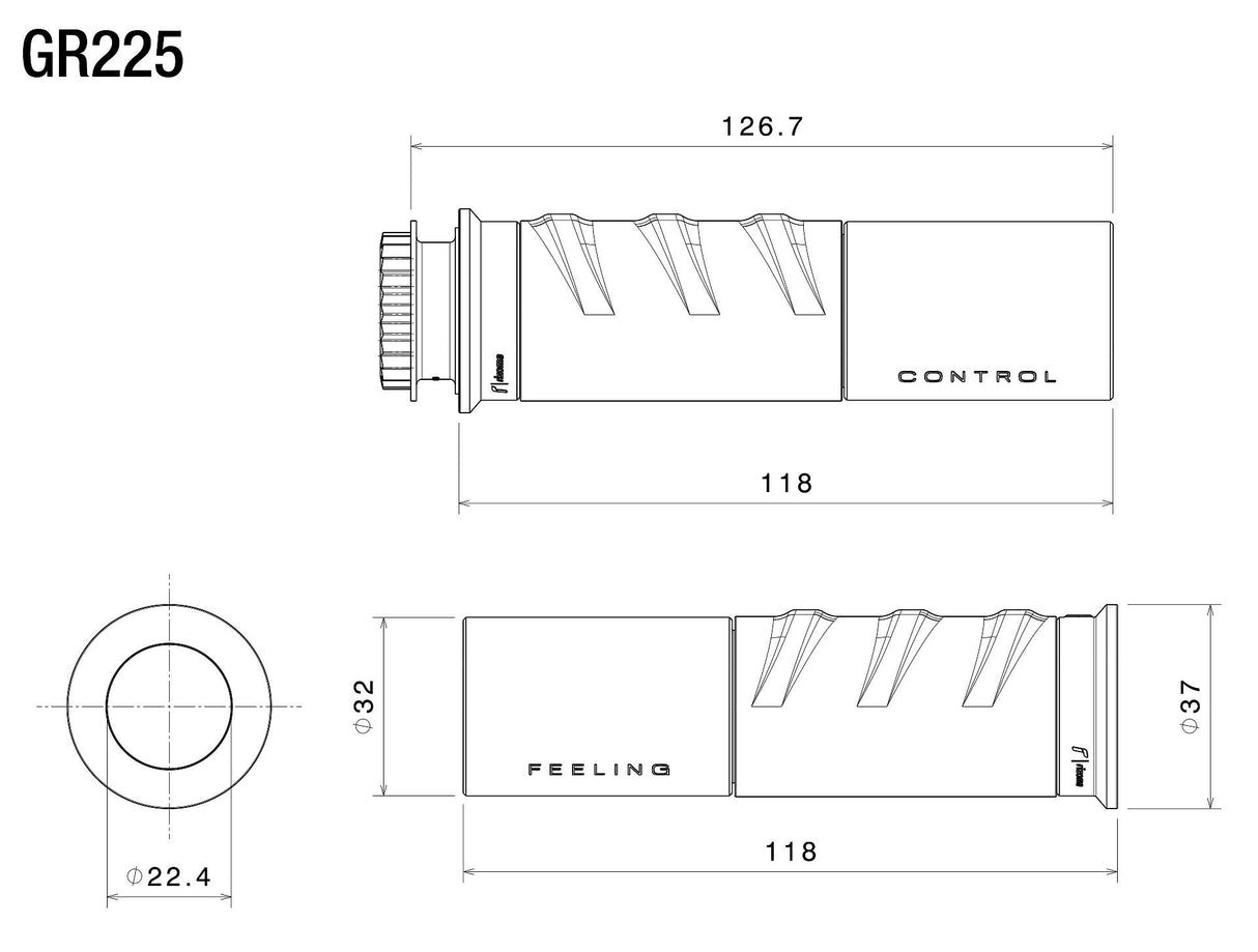 Rizoma Icon Grips Grey for 7/8" Handlebars