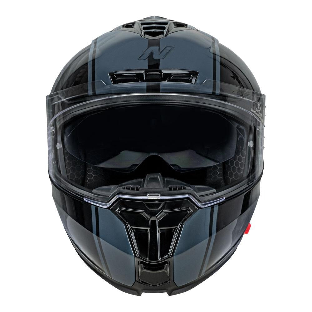 Nitro F920 DVS Turismo Gloss Black/Gunmetal Grey Modular Helmet