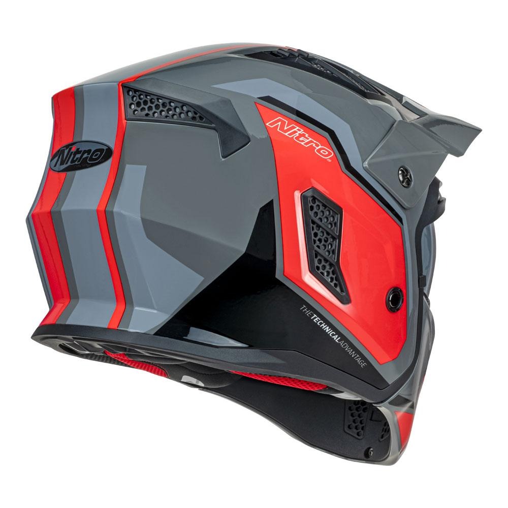 Nitro NZ302 Fighter Gloss Grey/Orange Helmet