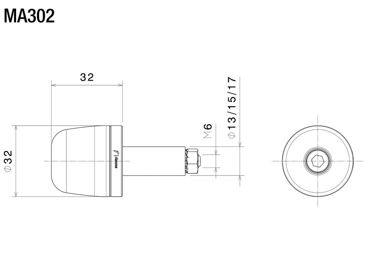 Rizoma Conical Bar Ends Red for 22mm Handlebars