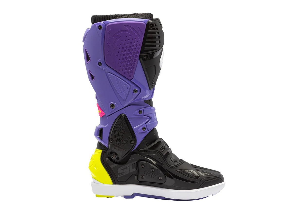 Sidi Crossfire 3 SRS Violet/Black/Fluro Yellow Boots