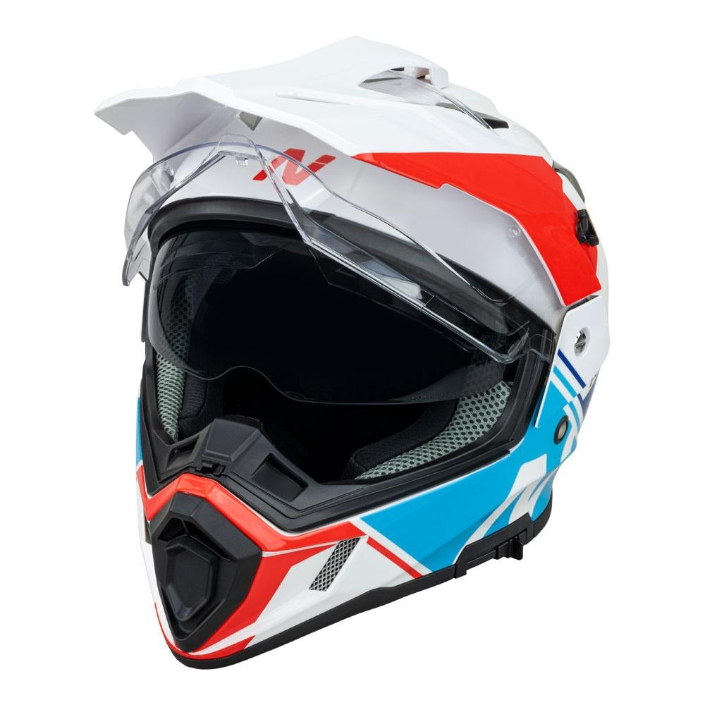 Nitro MX780 Gloss White/Light Blue/Red/Blue Adventure Helmet