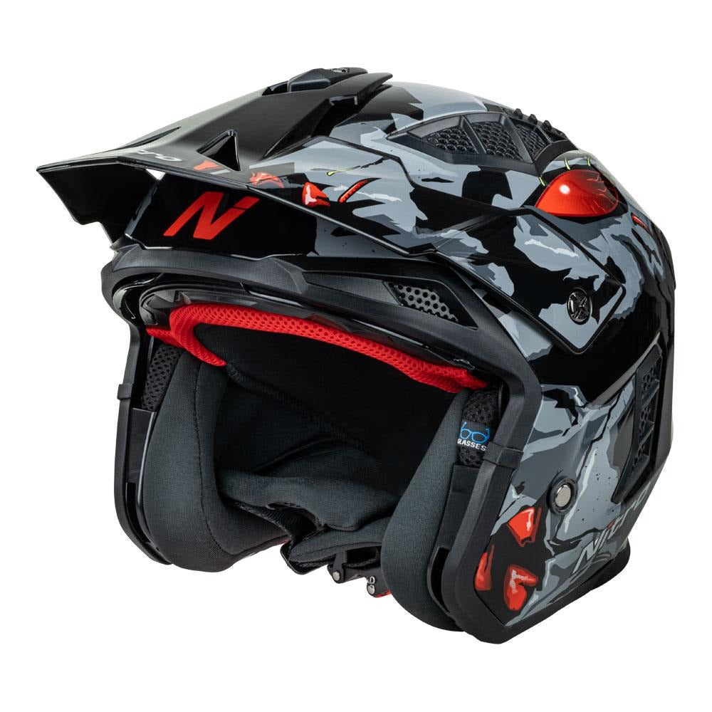 Nitro NZ302 Toxic Gloss Grey/Red Helmet