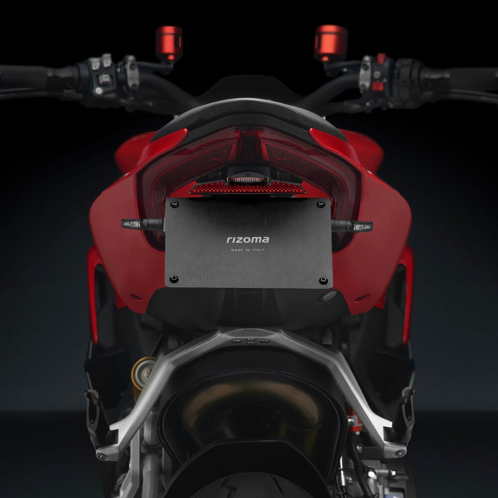 Rizoma Fox License Plate Support Kit Black for Ducati Panigale V4/Panigale V2/Streetfighter V2