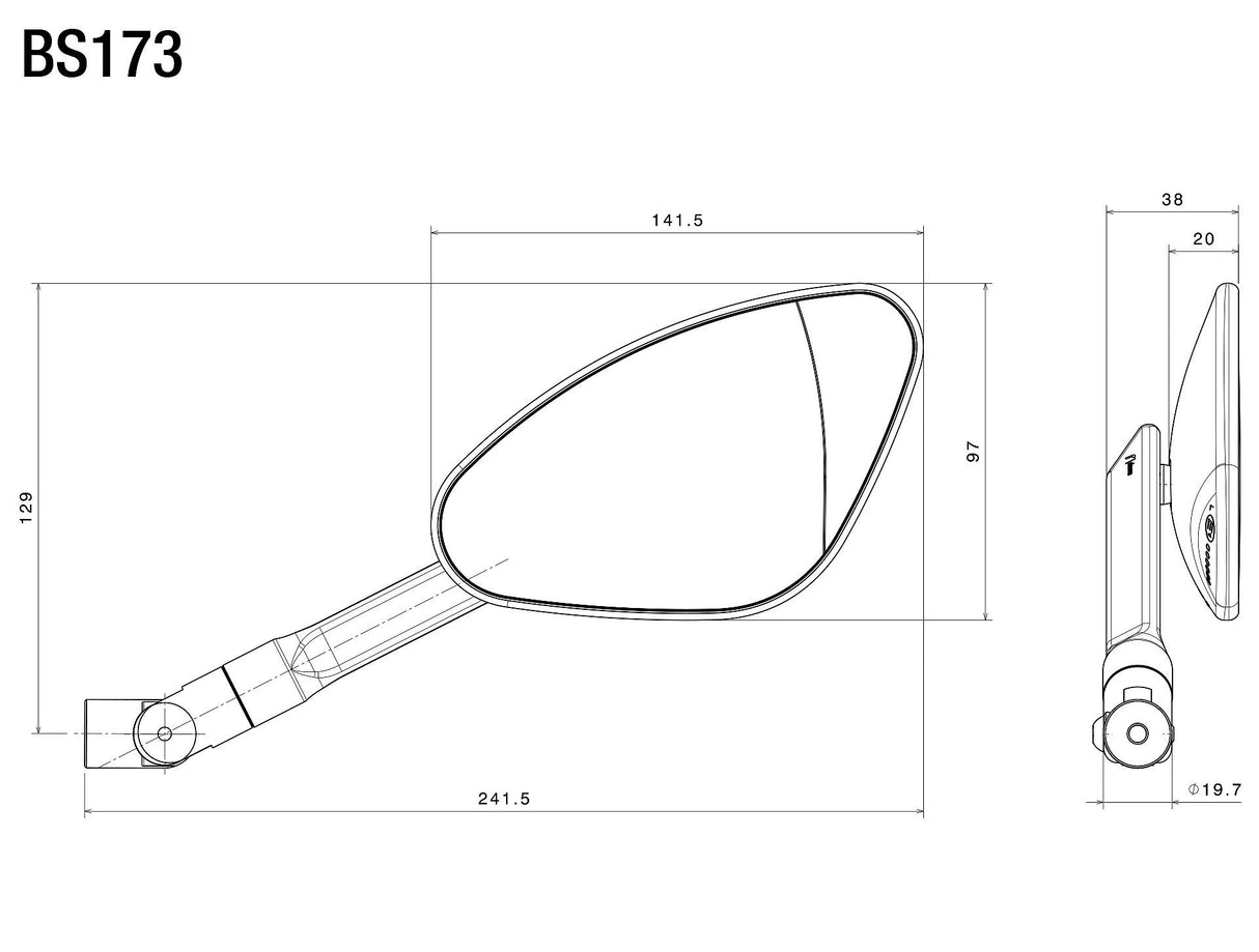 Rizoma Genesi Right Mirror Silver