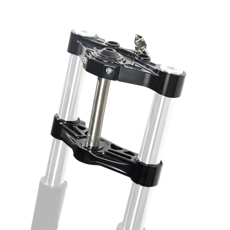 Kraus Motor Co KRA-ST-TT-12-B Wolf One Billet Bagger Bottom Triple Tree Clamp Black for Harley-Davidson Road Glide 15-23