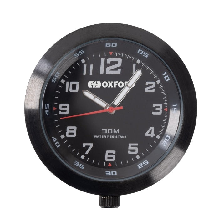 Oxford AnaClock Black Case & Black Face w/Bracket