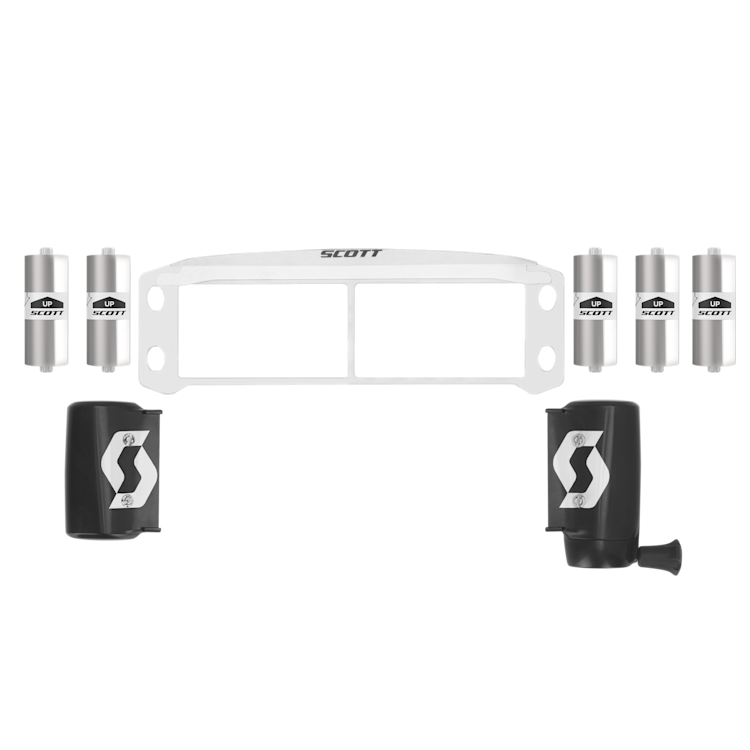 Scott Replacement WFS50 Roll-Off Kit for Prospect/Fury Goggles (Anti-Stick Grid, Black Canisters, 5 Refills)