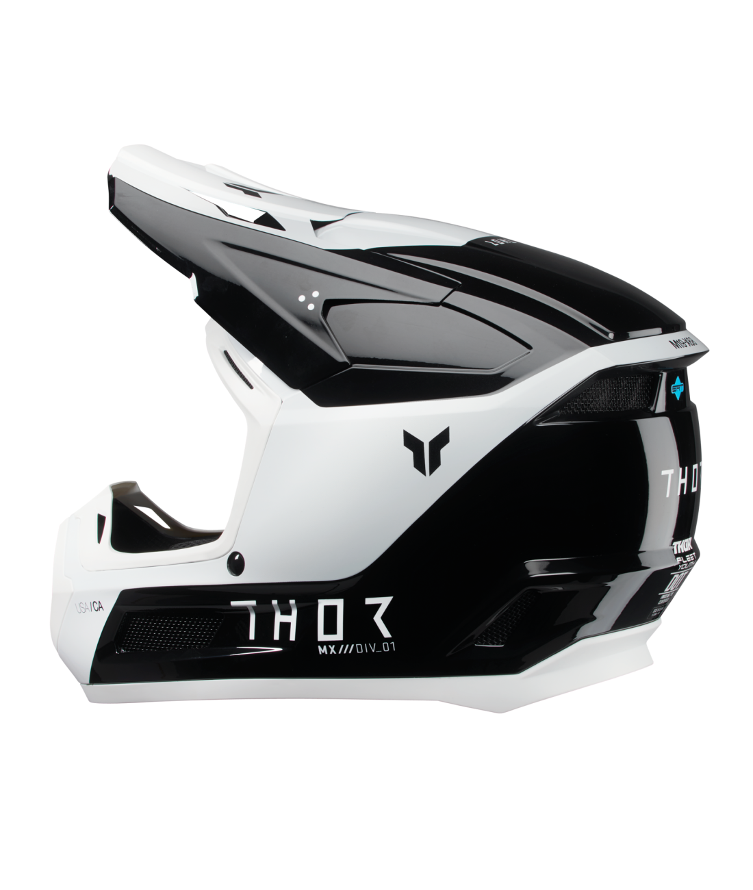Thor 2026 Fleet Storm Gloss Black/White Youth Helmet