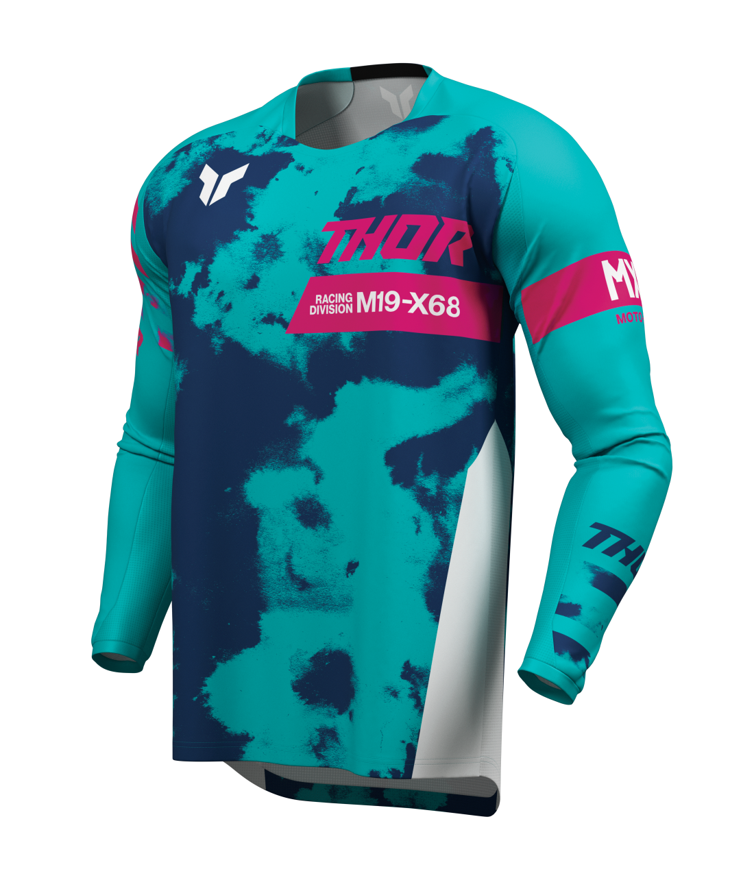 Thor 2026 Launchmode Bleach White/Aqua Youth Jersey