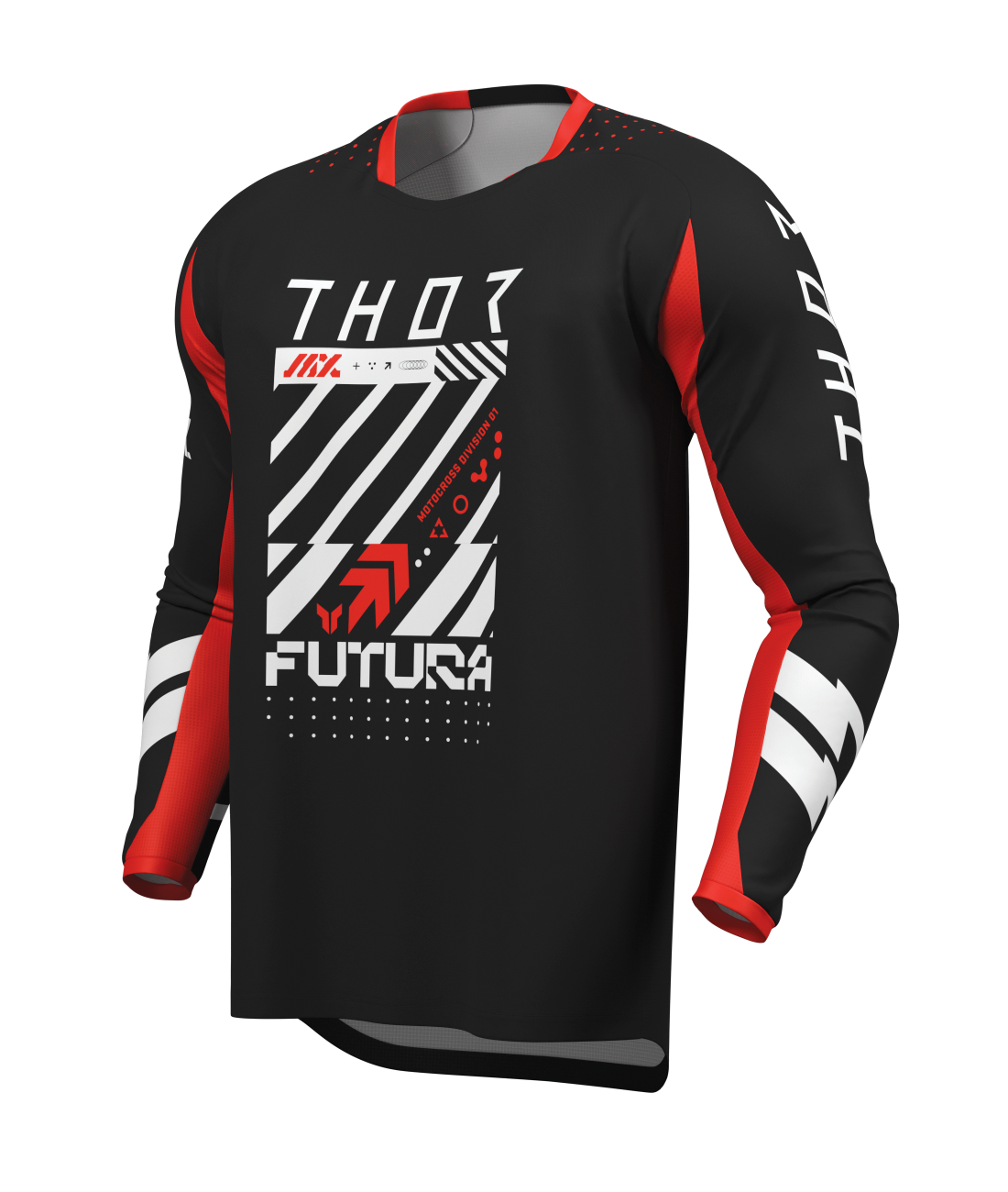 Thor 2026 Launchmode Futura Black/Red Youth Jersey