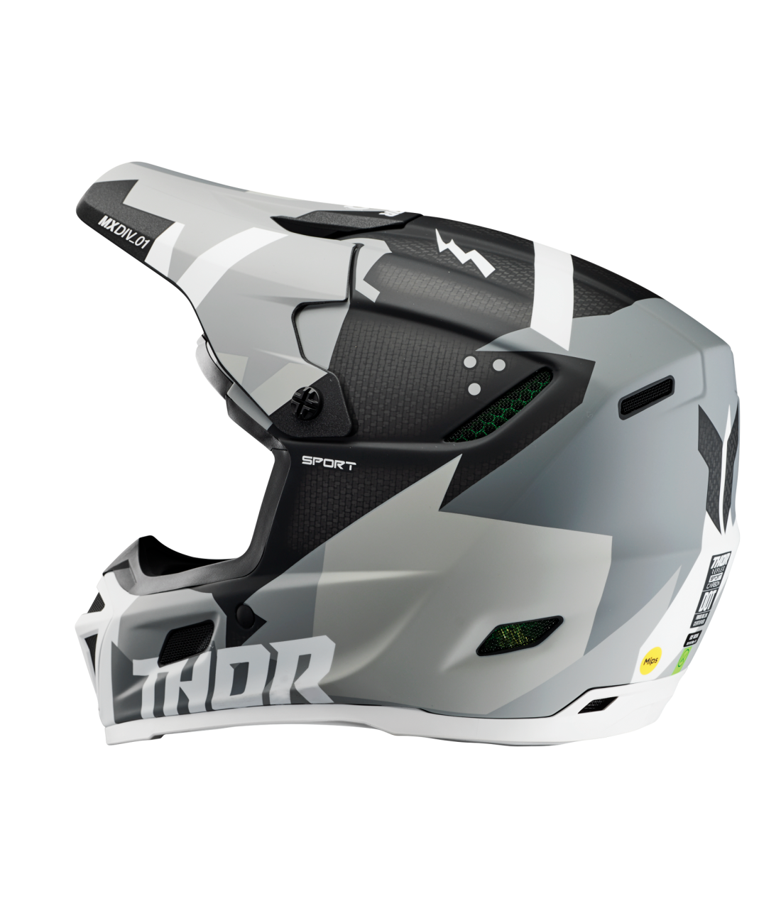 Thor 2026 Reflex Sport Carbon Brave Matte Grey/White Helmet