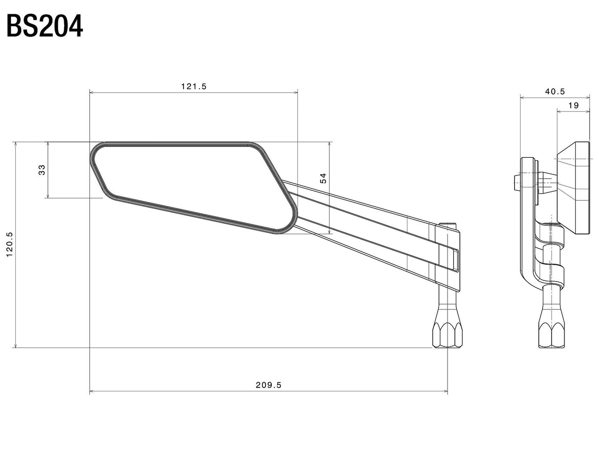 Rizoma Circuit 959 Left Mirror Silver
