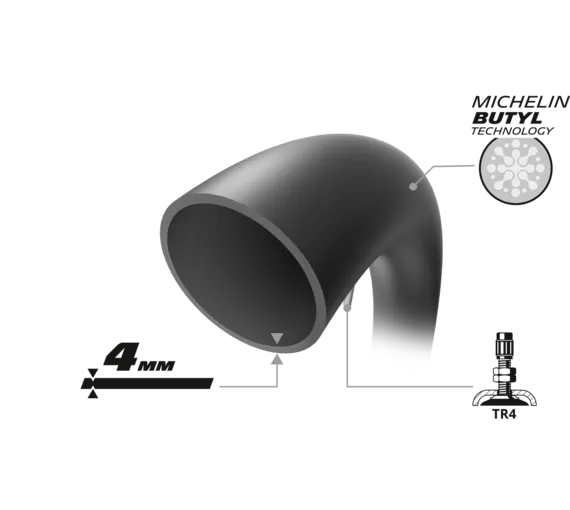 Michelin 21UHD Off-Road Ultra Heavy Duty Inner Tube w/TR4 Valve for 80/100-21, 90/90-21, 90/100-21