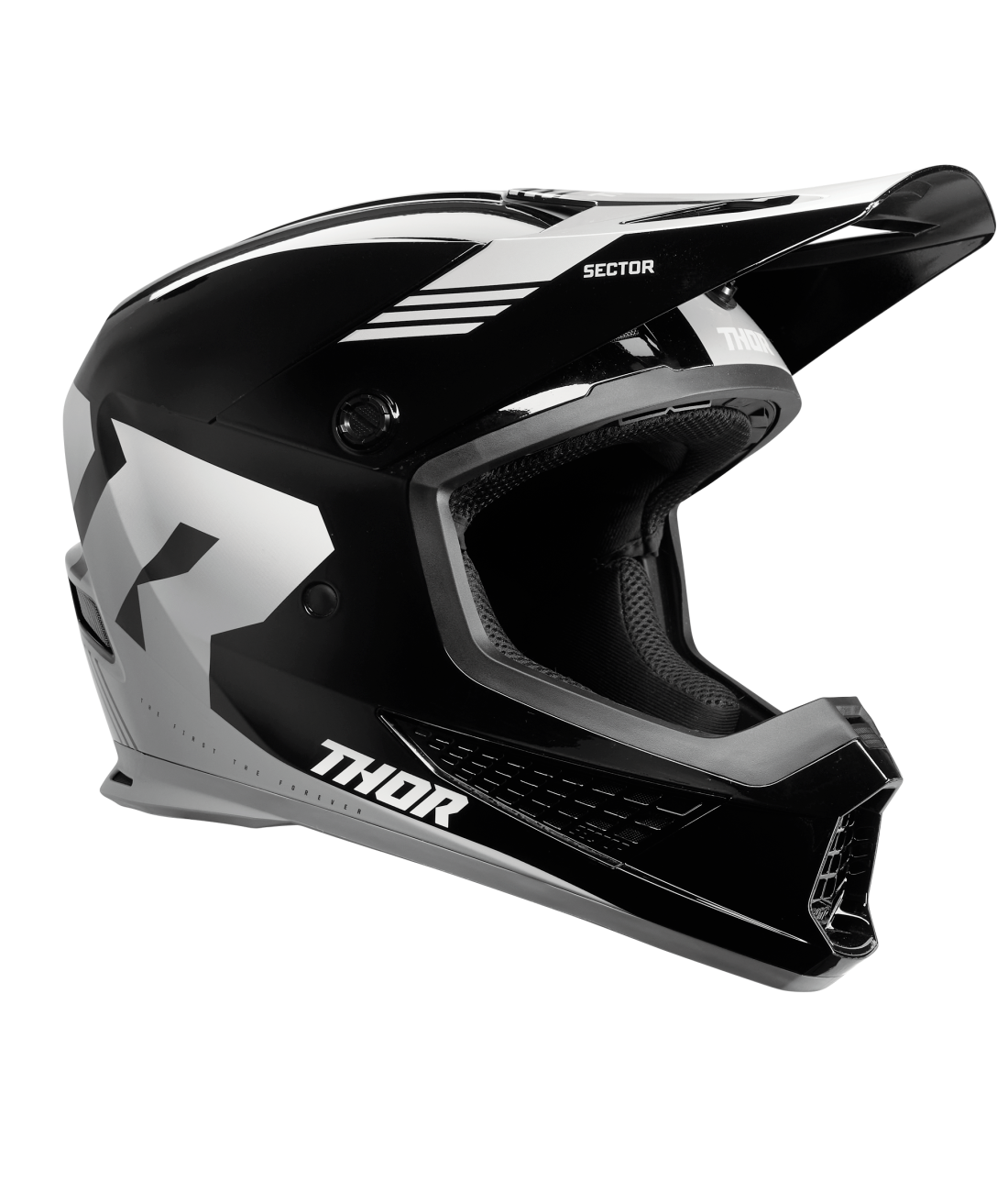Thor 2025 Sector 2 Carve Gloss Black/White Helmet
