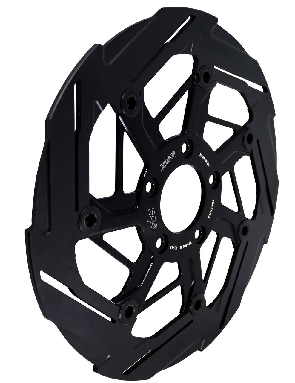 Kodlin KM-K7143DL-B 11.8" Front 7-Spoke Disc Rotor Black Band & Black Carrier for Harley-Davidson Dyna 06-17/Softail 15-Up/Sportster 14-21 & some Touring 08-Up