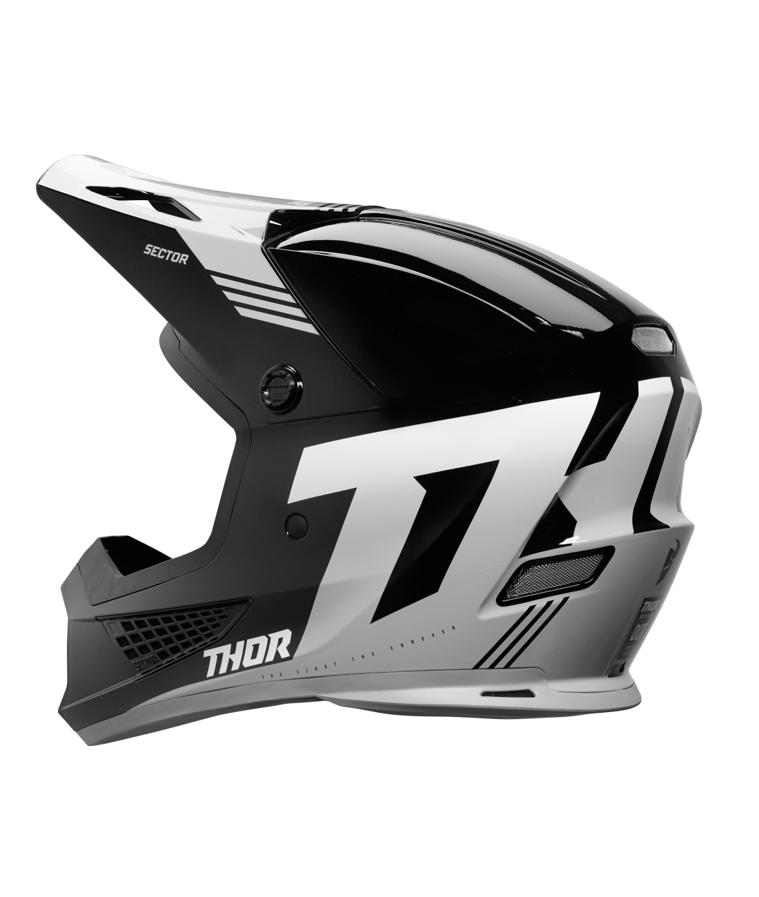 Thor 2025 Sector 2 Carve Gloss Black/White Helmet