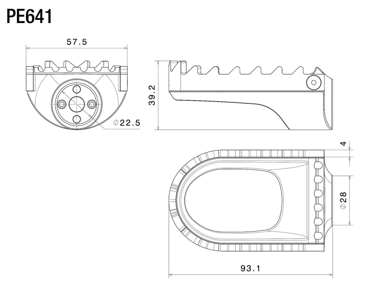 Rizoma R-PE641D Escape Footpegs Grey