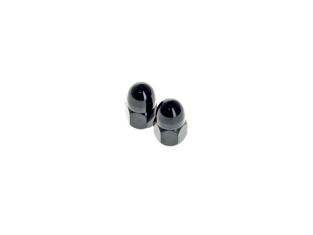 RSS BAI-03-0121BF-2 5/16-24 UNF Acorn OEM Style Nuts Black for H-D Mirror Stems (2 Pack)