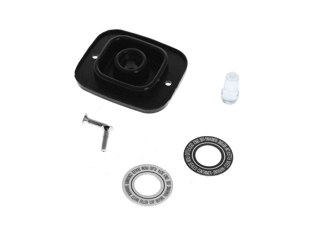 RSS BAI-28-0501A-R Front Master Cylinder Cap Rebuild Kit w/Sight Glass for Softail 96-06/Touring 96-06/Dyna 96-05/Sportster 96-03/V-Rod 02-05