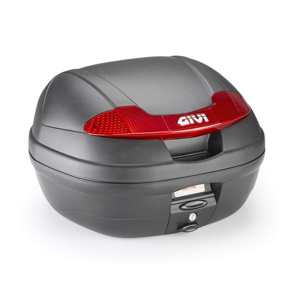 Givi E340N2 Vision 34L Monolock Top Case Black Embossed w/Red Reflectors & Universal Mounting Plate