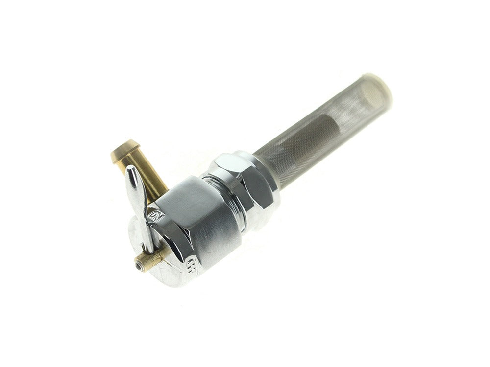 RSS HAR-22-222 High-Flow Fuel Tap/Petcock w/22mm Thread 5/16" Forward Facing Fuel Outlet Chrome for Softail 84-06/Dyna 91-06/FXR 82-94/Touring 88-06/Sportster 75-06/4 Speed Big Twin 75-86