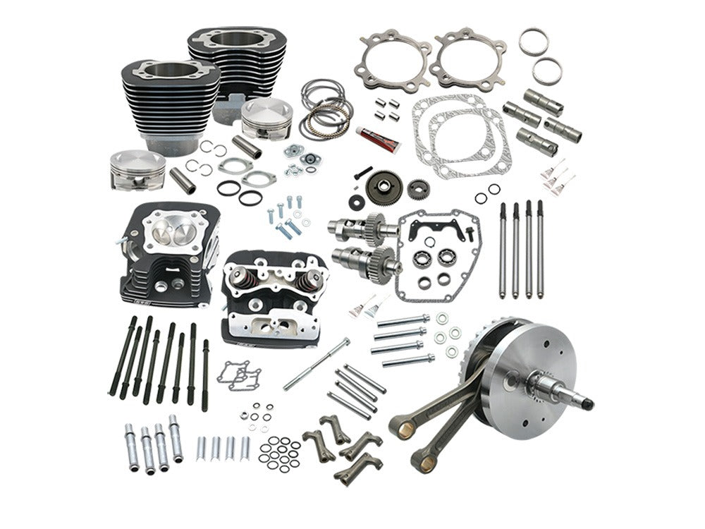 S&S Cycle SS900-0565 124ci Hot Set Up Kit w/91cc S&S Cylinder Heads Black for Harley-Davidson Twin Cam 88B Softail 00-06