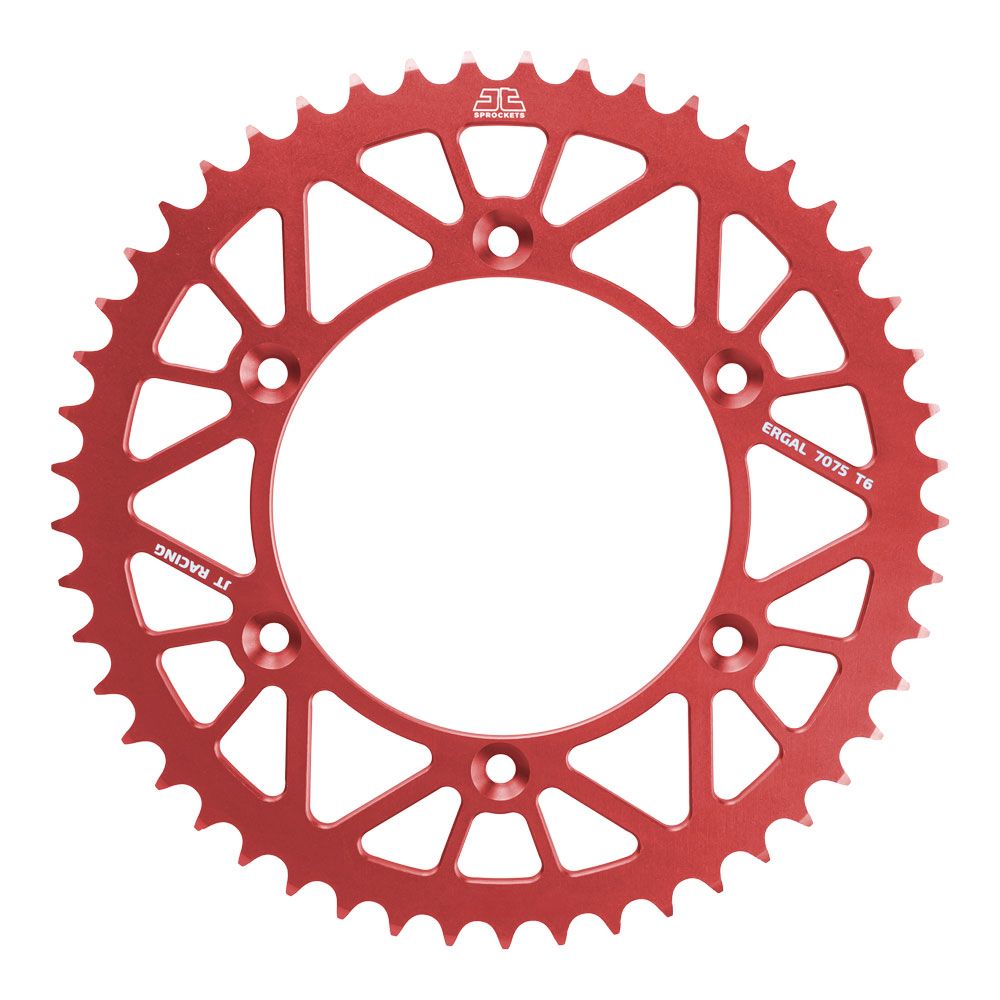 JT Sprockets RaceLite Series Alloy 49T Rear Sprocket Red (428 Pitch Chain)