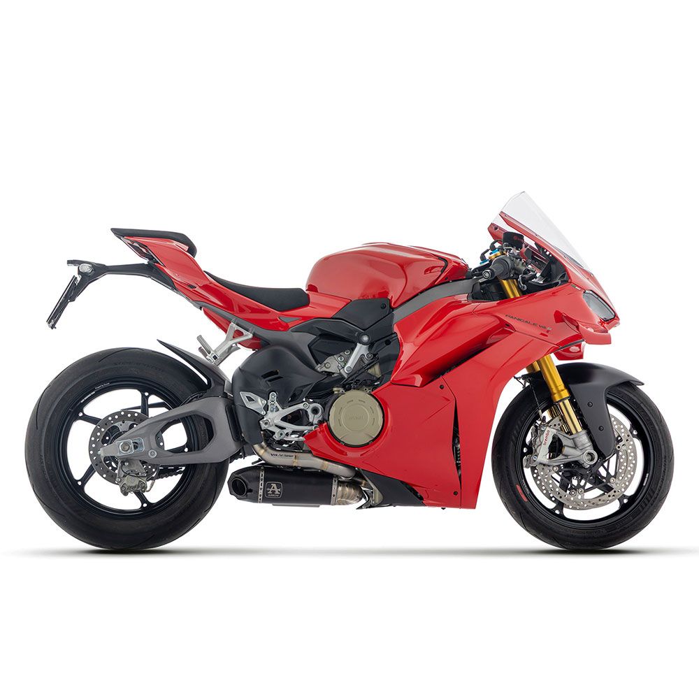 Arrow 71163PKR Works Dark Titanium Slip-On Muffler w/Carbon End Cap & Titanium Link Pipe for Ducati Panigale V4/Streetfighter V4 25-Up