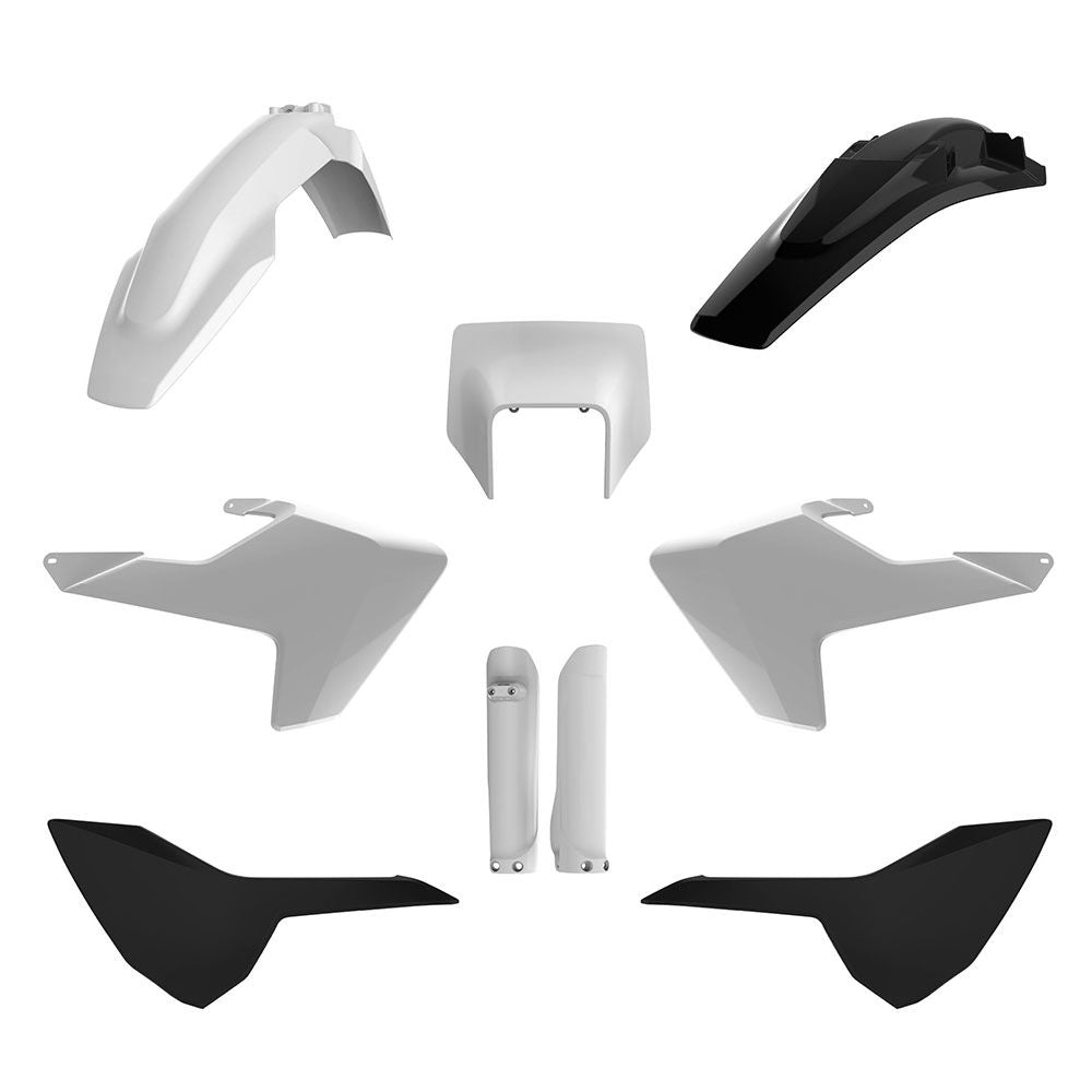 Polisport Enduro Plastic Kit White/Black for Husqvarna TE/FE 17-19