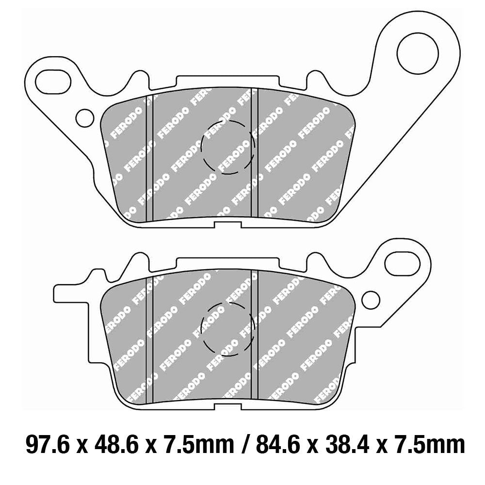 Ferodo FDB2290EF Eco-Friction Road Series Organic/Non-Sintered Mid-Metallic Compound Brake Pads