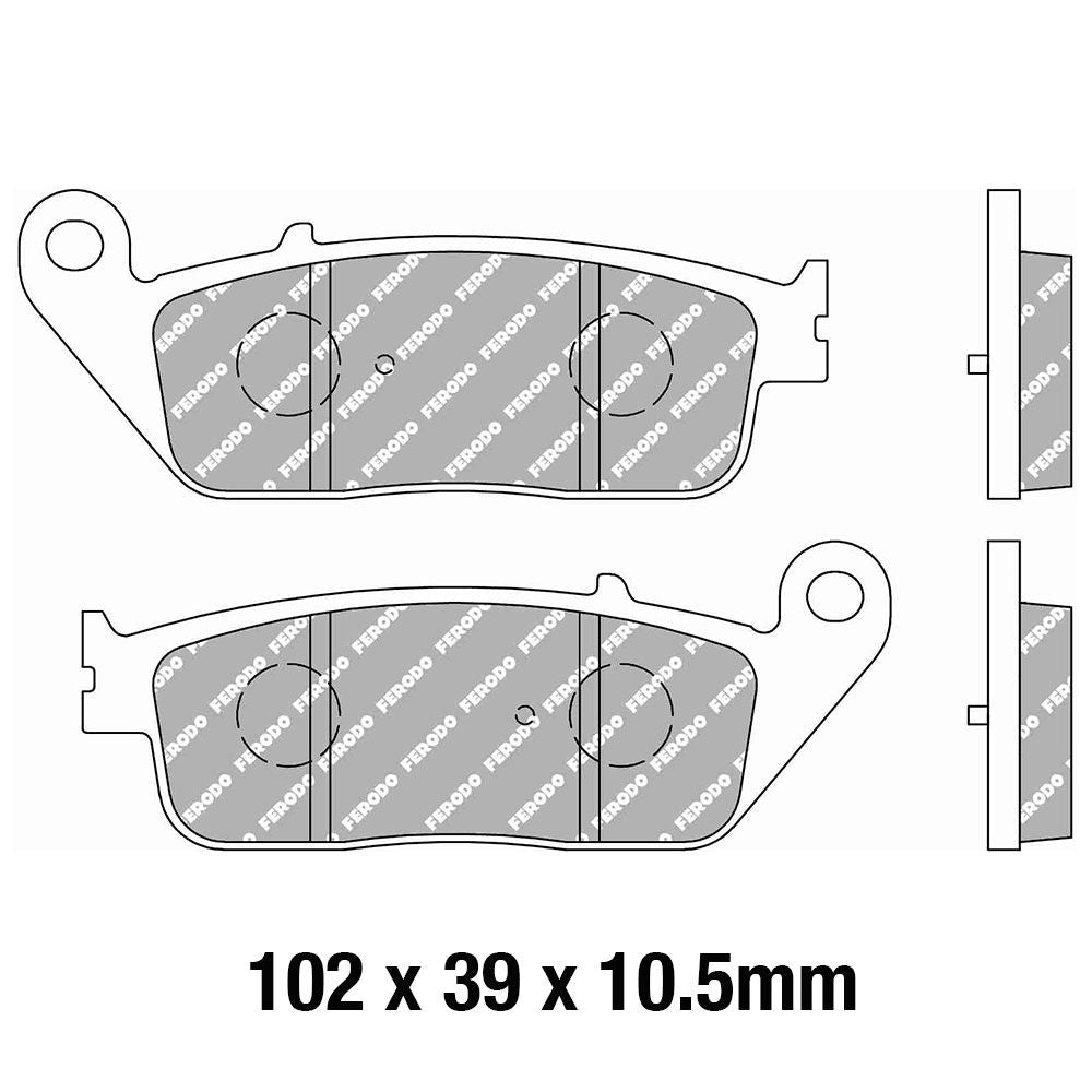 Ferodo FDB2288EF Eco-Friction Road Series Organic/Non-Sintered Mid-Metallic Compound Brake Pads