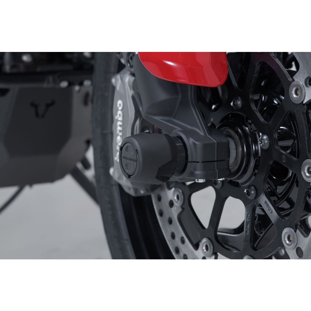 SW-Motech SW-STP2217610700-B Front Axle Slider Set Black for Ducati Multistrada V2/Multistrada V2 S 24-Up