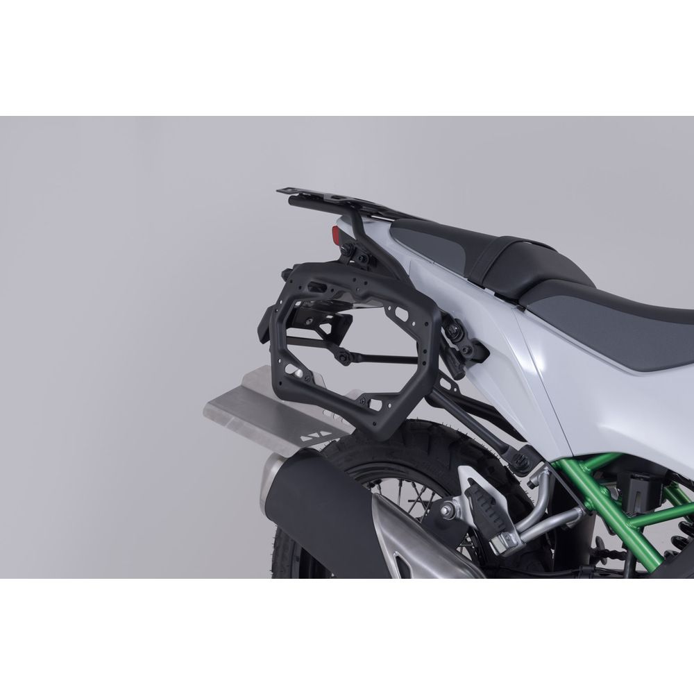 SW-Motech SW-KFT808470100-B TRAX ADV 45/45L Aluminium Black Case System for Kawasaki KLE500/KLE500 SE 26-Up w/Akrapovic Exhaust