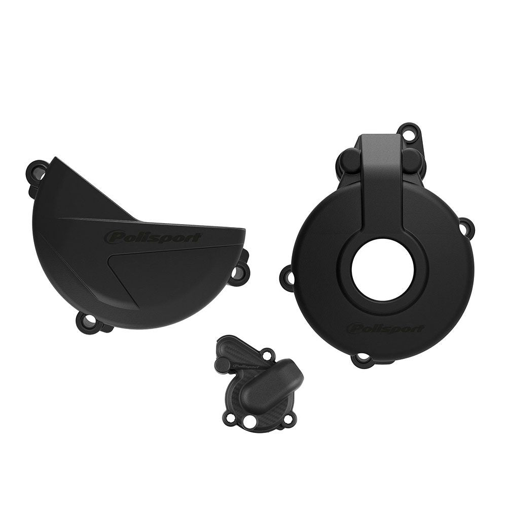 Polisport Engine Cover Protection Kit Black for Sherco SEF 250/SEF 300 16-Up
