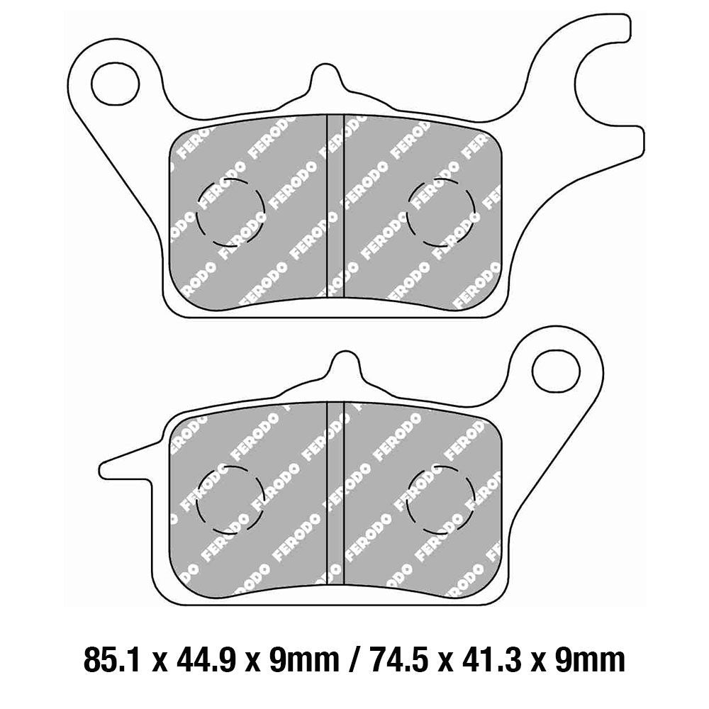 Ferodo FDB2296EF Eco-Friction Road Series Organic/Non-Sintered Mid-Metallic Compound Brake Pads