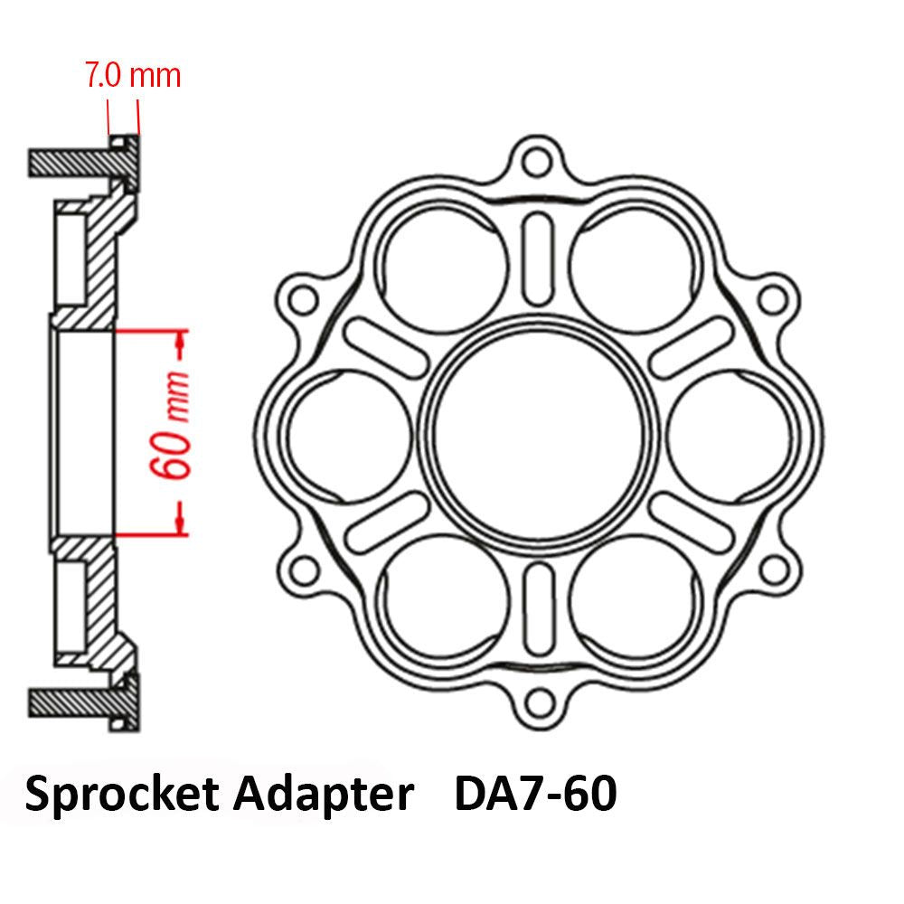 JT Sprockets 760B 6 Bolt Alloy Rear Sprocket Carrier Adaptor for Ducati 1098/1198/1199/1299 Panigale/Streetfighter 1098/V4/Multistrada 1200/1260/Diavel 1200/1260/XDiavel/XDiavel S/Monster 1200/SuperSport 939/950 Models