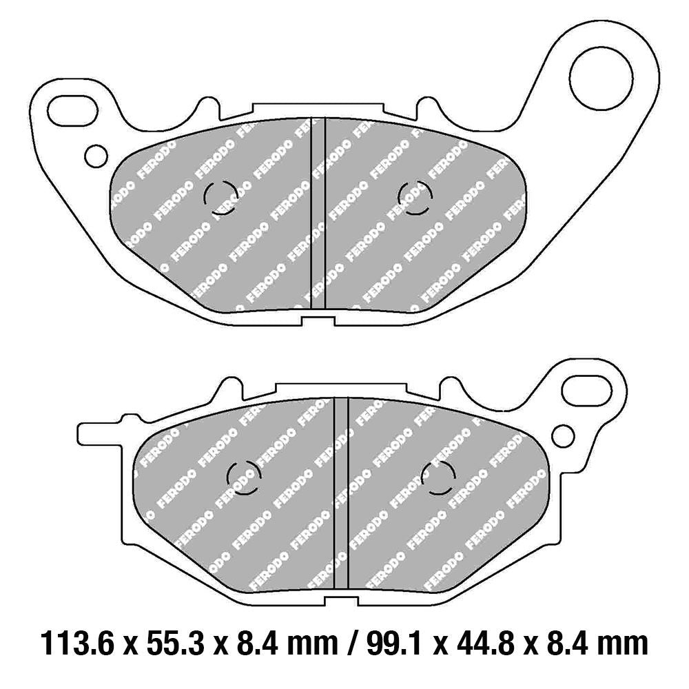 Ferodo FDB2280EF Eco-Friction Road Series Organic/Non-Sintered Mid-Metallic Compound Brake Pads