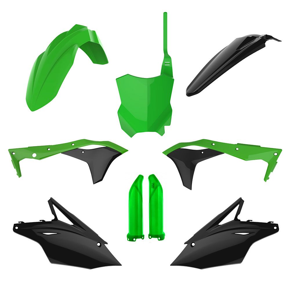 Polisport MX Plastic Kit Green/Black for Kawasaki KX250F 17-20