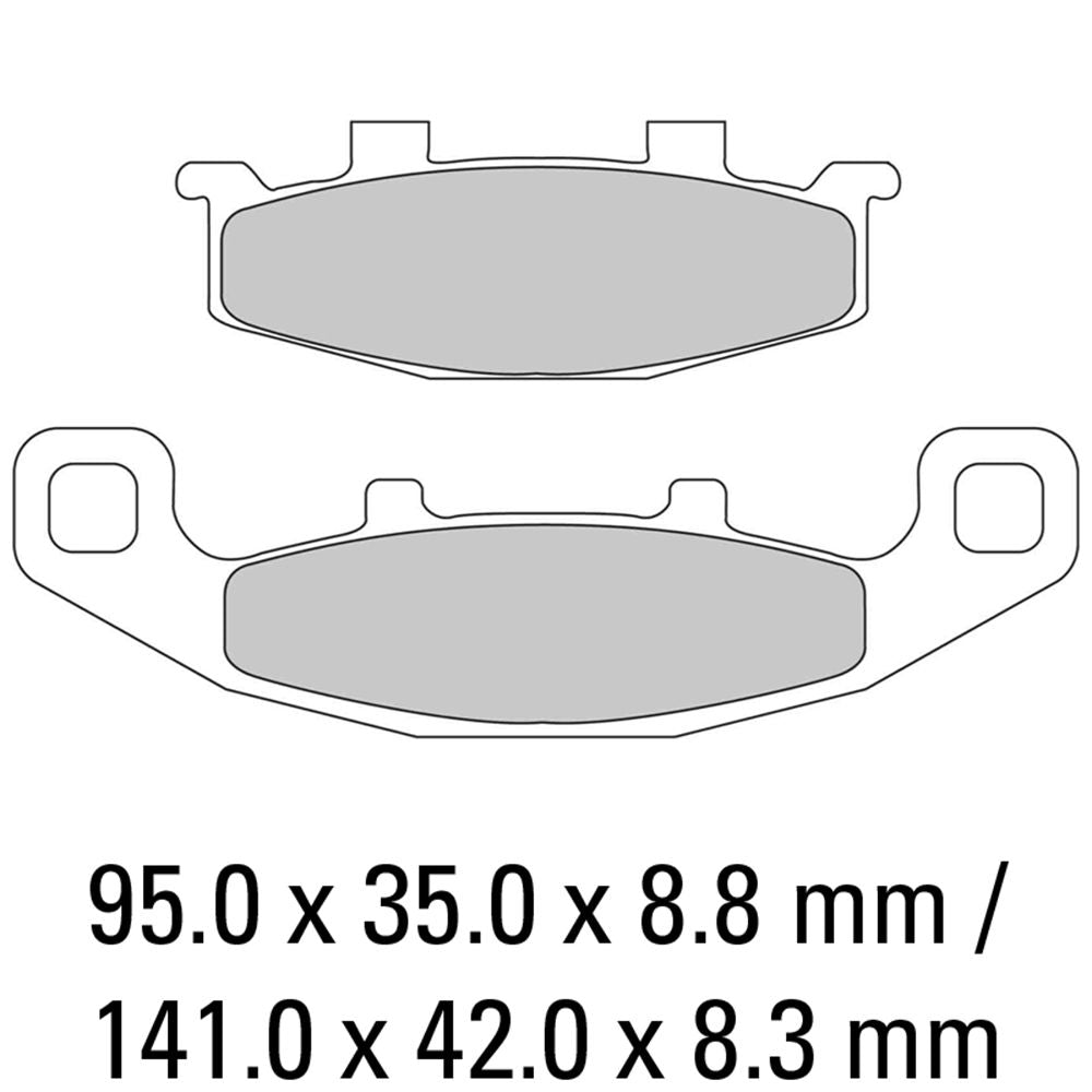 Ferodo FDB481EF Eco-Friction Road Series Organic/Non-Sintered Mid-Metallic Compound Brake Pads