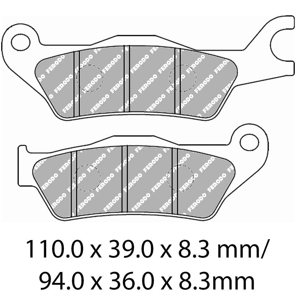 Ferodo FDB2287EF Eco-Friction Road Series Organic/Non-Sintered Mid-Metallic Compound Brake Pads
